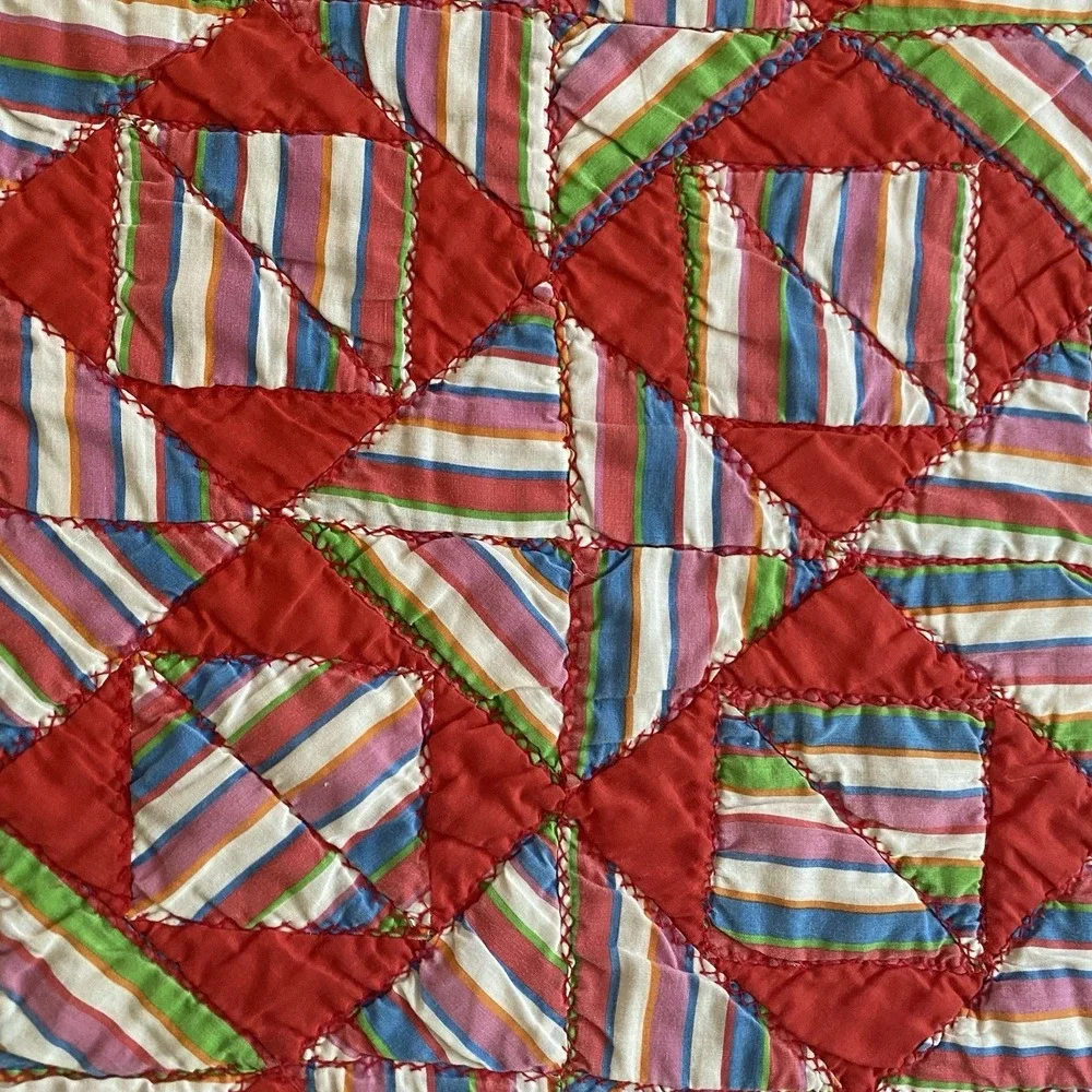 Vintage Handmade Quilt Patchwork 76x76